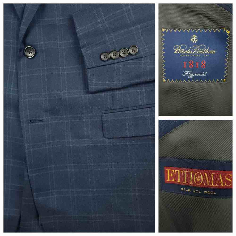 Brooks Brothers 1818‎ Sport Coat Mens 42L Fitzgerald E Thomas Silk Wool Plaid